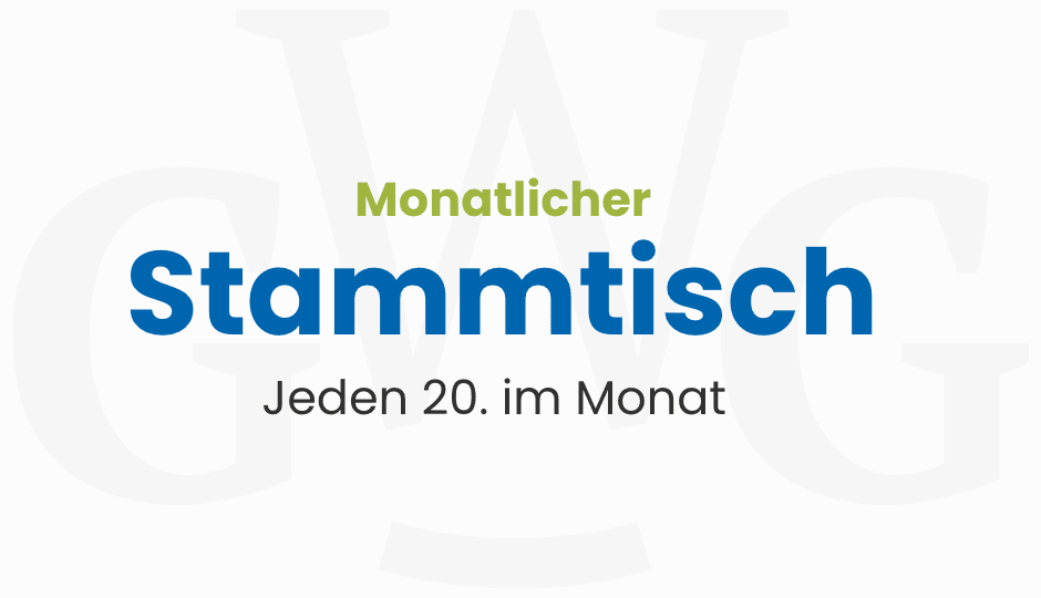 Grafik zum monatlichen GWG-Stammtisch